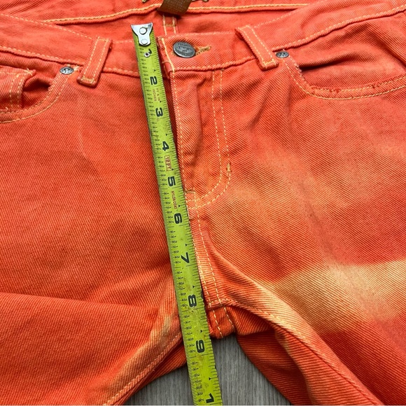 Abercombie and fitch orange vintage 5 pocket jeans jeweled bedazzle hem size 4R - Picture 6 of 10